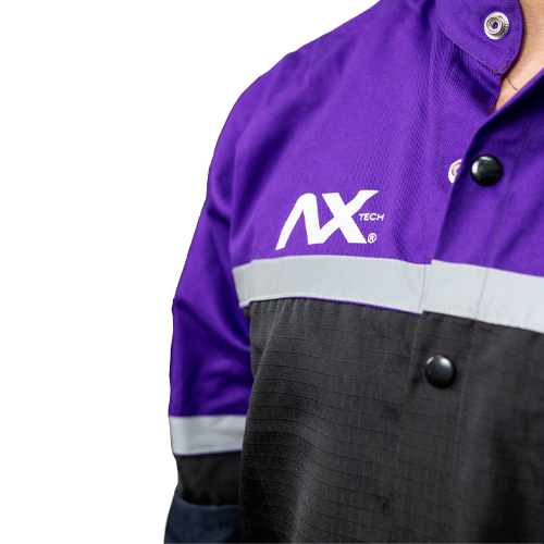 Camisola para Soldar Axtech con Cinta Reflejante de Alta Visibilidad-Soldadura AXT-CAM100XL – Protección y Comodidad Profesional