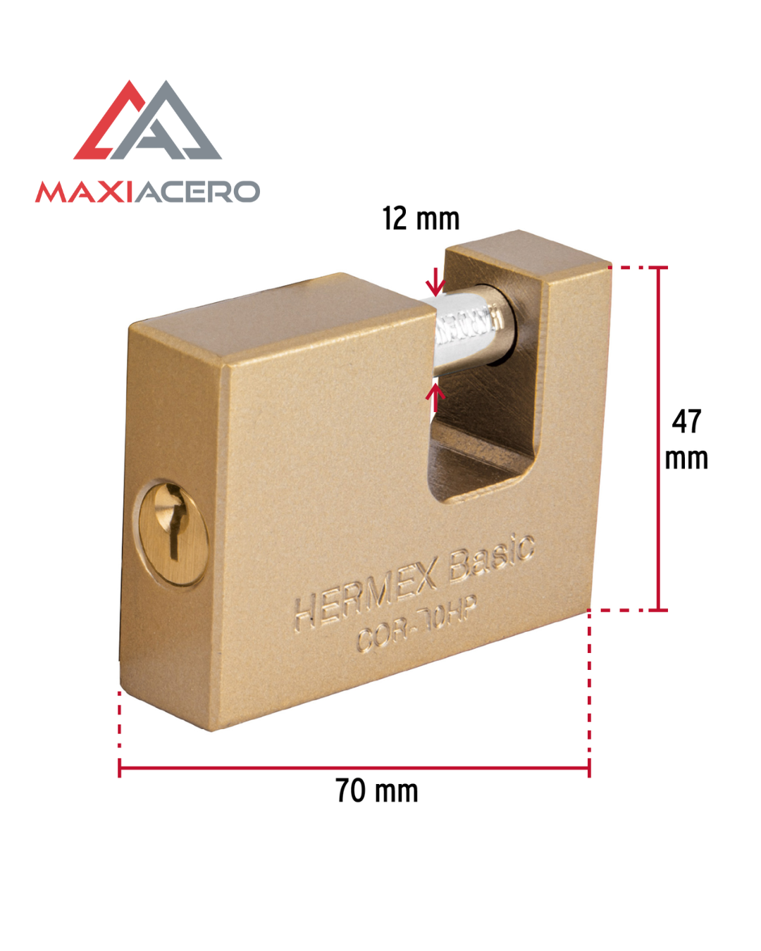Candado Antipalanca Hermex 23540 de 70mm | Para Cortina Metálica