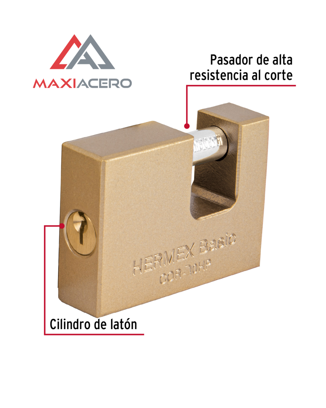 Candado Antipalanca Hermex 23540 de 70mm | Para Cortina Metálica