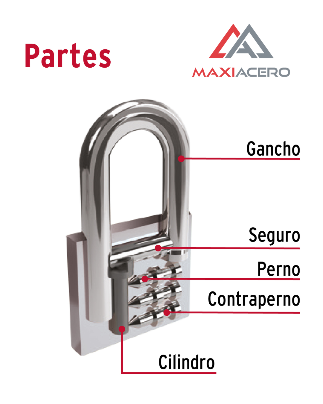 Candado de Hierro Hermex 38mm Gancho Corto | Alta Seguridad 43315