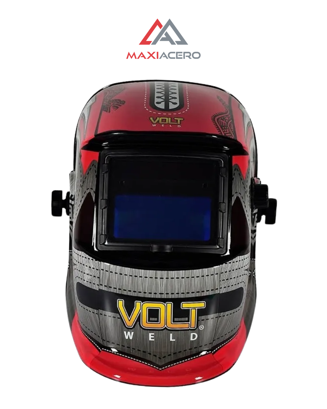 Careta para Soldar Electrónica Volt | Diseño Luchador Rojo 2 Sensores