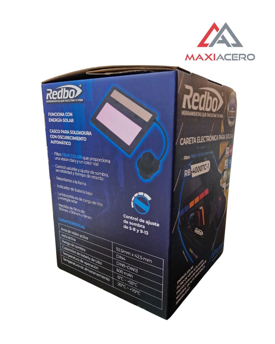 Careta para Soldar con Ventana Redbo RB-4000TC-2 | Protección Facial para Soldadura y Esmerilado