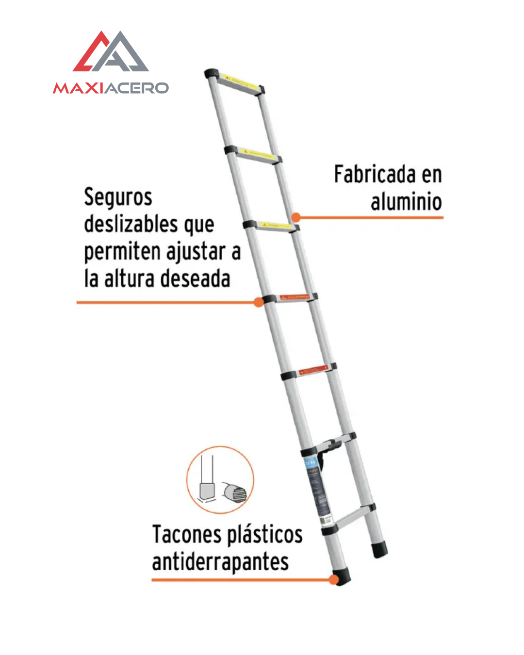 Escalera Recta Telescópica Truper Tipo II 13 Peldaños 101904