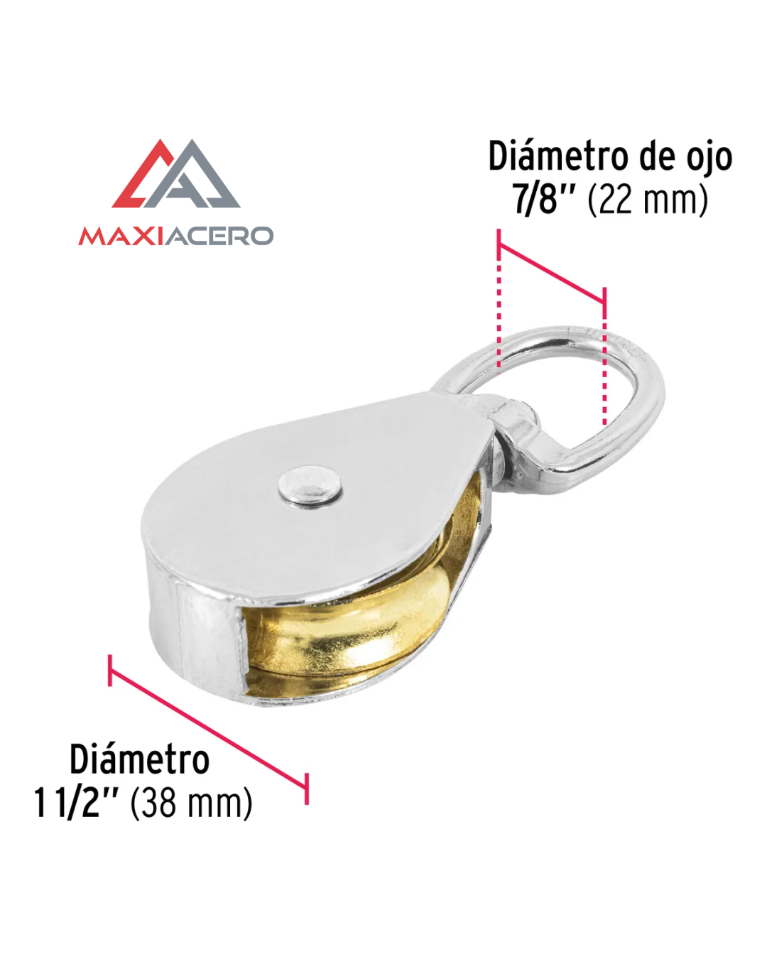 Garrucha Metálica Para Noria De 1-1/2', Fiero