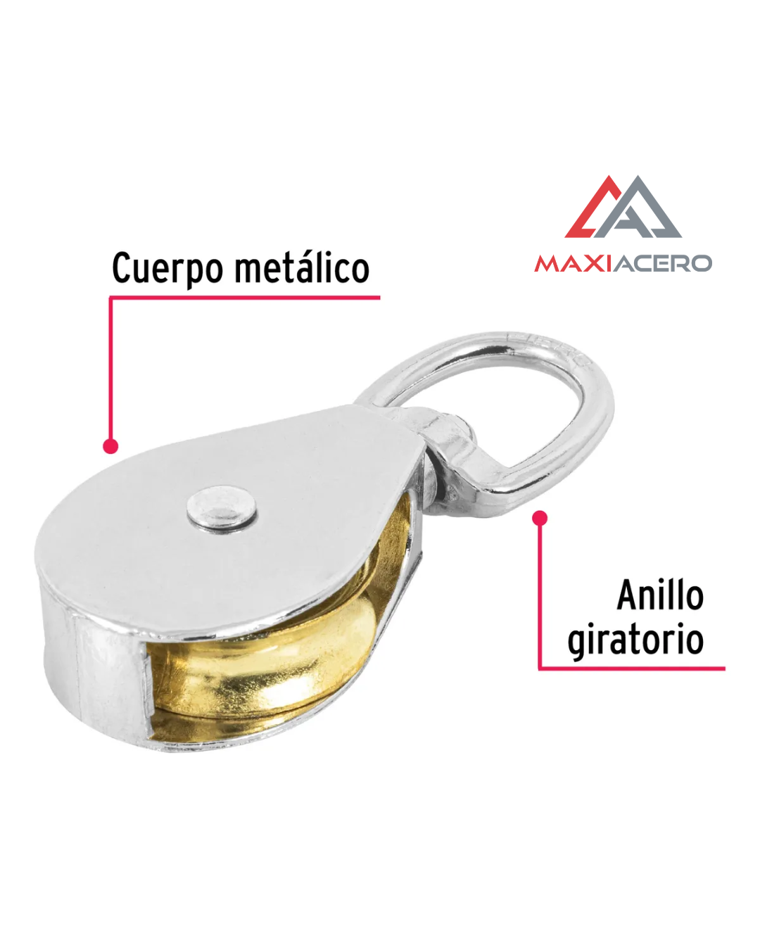 Garrucha Metálica Para Noria De 1-1/2', Fiero