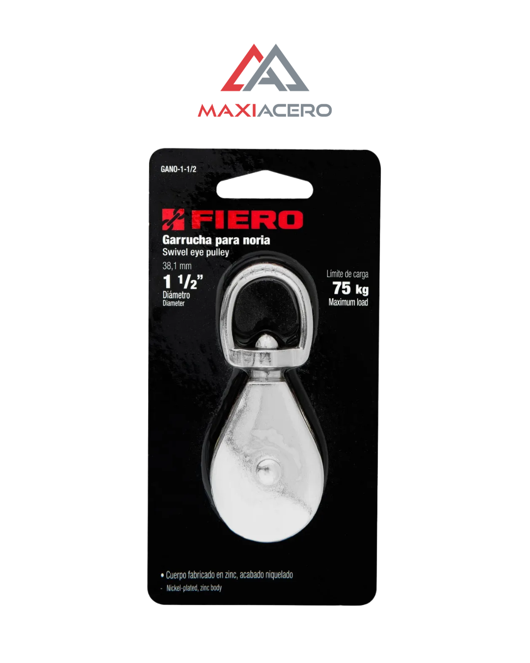 Garrucha Metálica Para Noria De 1-1/2', Fiero