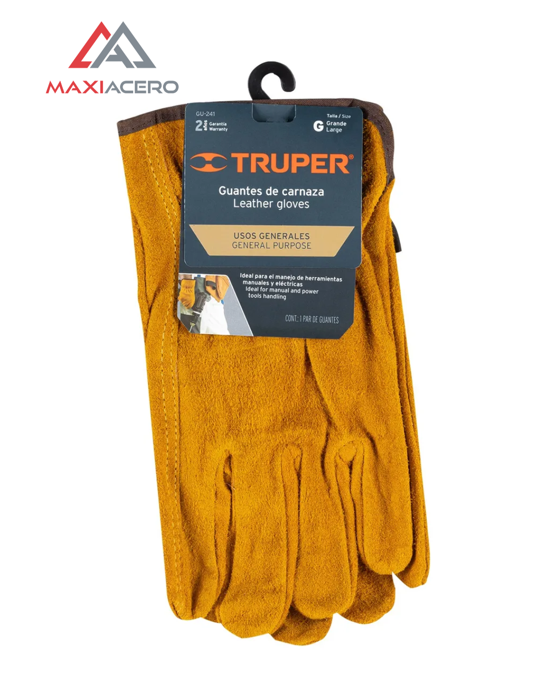 Guantes de Carnaza Truper 14240 | Para Trabajo Pesado Talla Grande