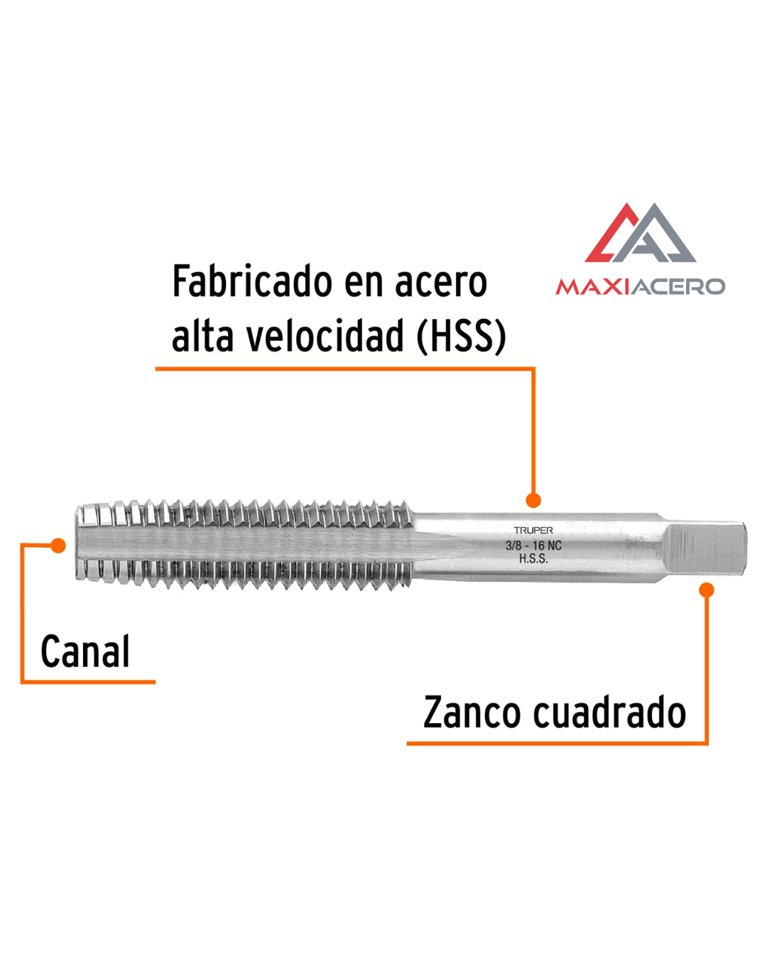 Machuelo Semiconico 3/8'' X 16 Nc Truper 11409