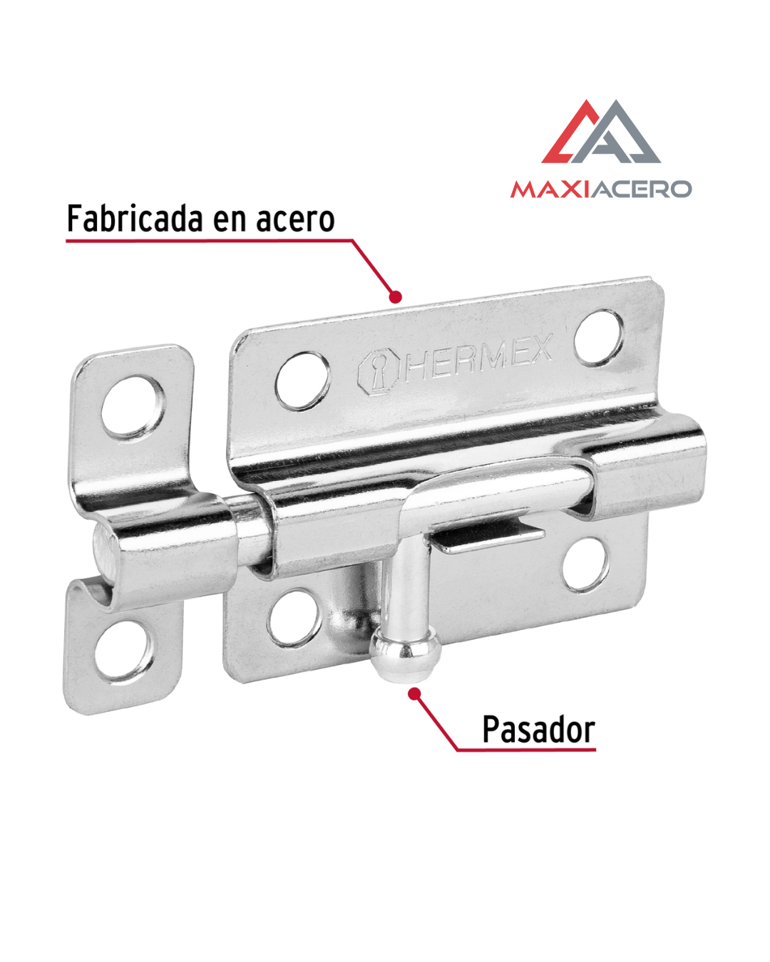 Pasador De Barril De Acero Cromo 3', Hermex 45732