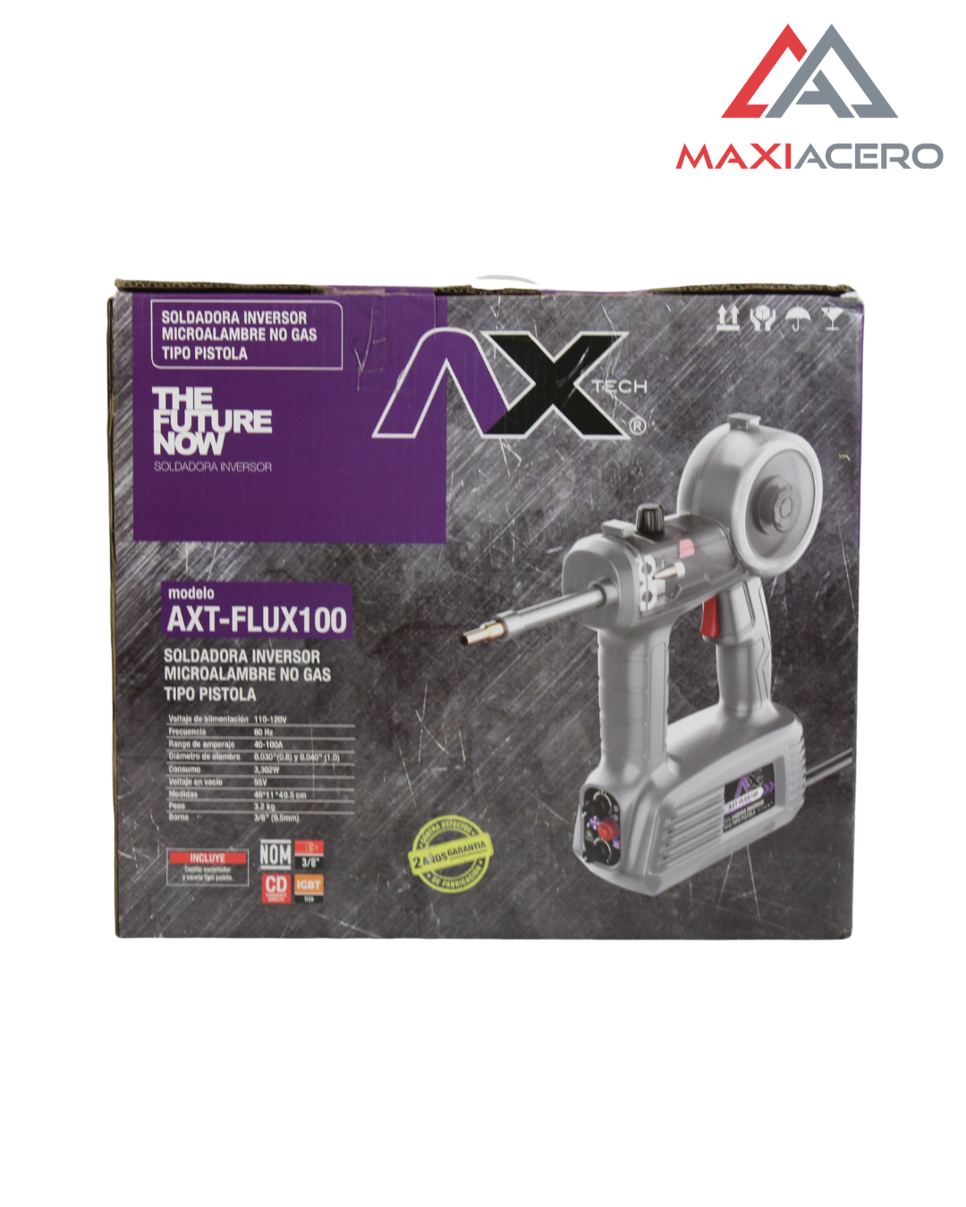 Soldadora Inversora Tipo Pistola Para Microalambre Ax Tech 110v 100a No Gas