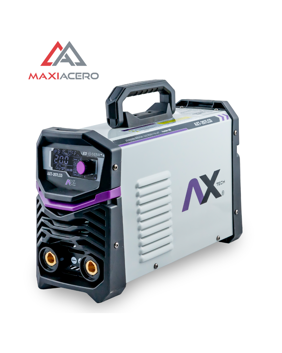 Soldadora Inverter Axtech 200A Bivoltaje Pantalla LCD (Mod. AXT-207LCD)