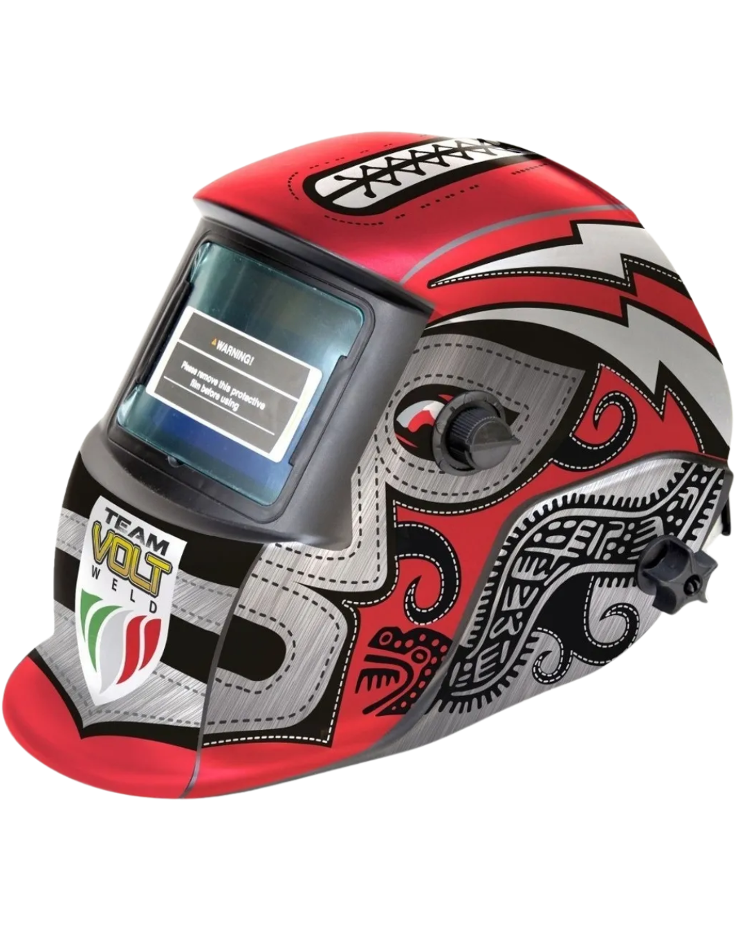 Careta para Soldar Electrónica Volt | Diseño Luchador Rojo 2 Sensores