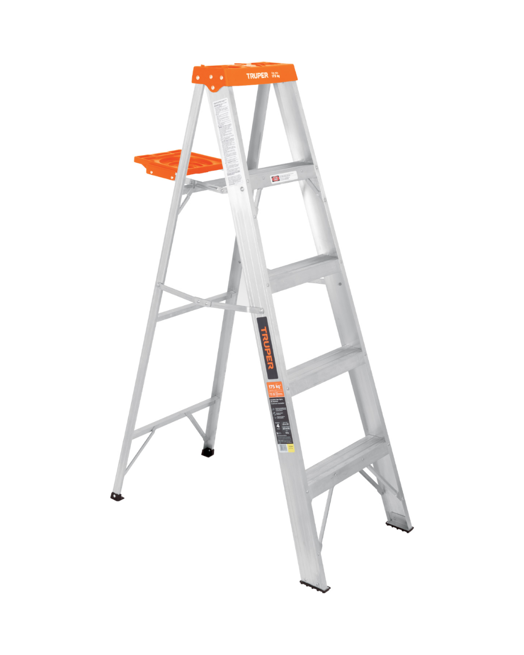 Escalera de Tijera de Aluminio Truper 10264 | 4 Peldaños Tipo II con Bandeja