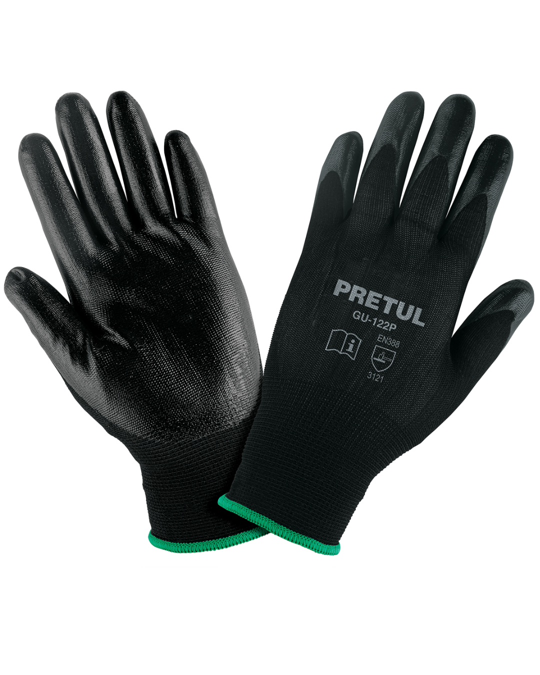 Guantes de Nylon Recubiertos de Nitrilo Pretul | Trabajo Ligero y Mecánica