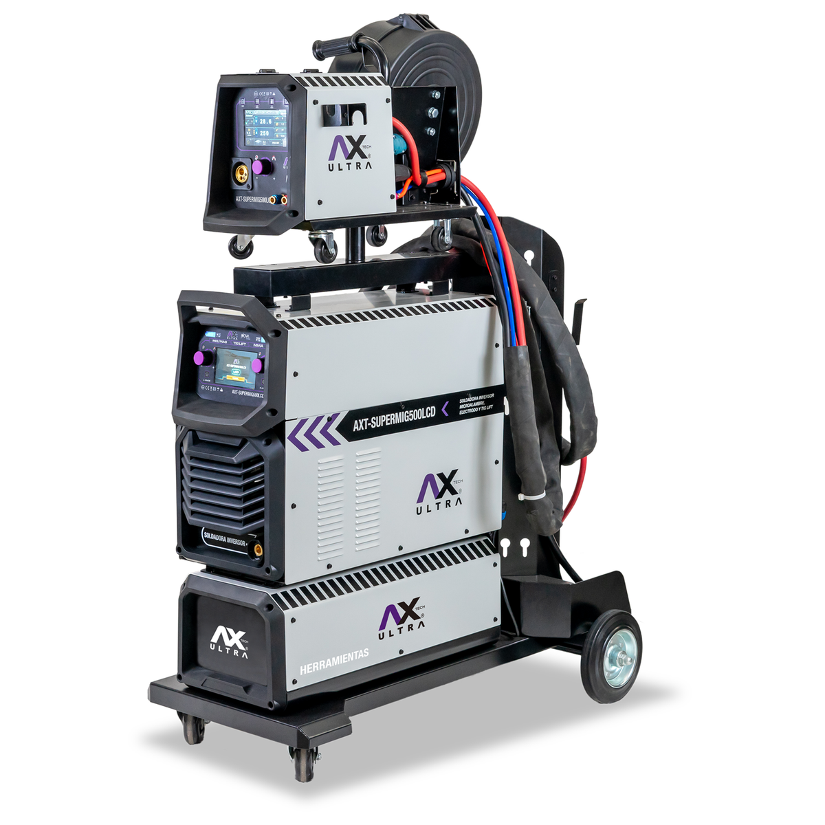 Soldadora Microalambre 500 A Multifase Axtech AXT-SUPERMIG500LCD