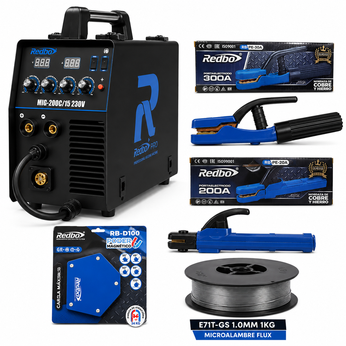 Soldadora Microalambre MIG-200C/15 230V + Kit de Accesorios GRATIS